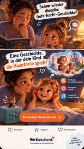Kinderhörspiel mit fantasievollen Figuren und märchenhafter Kulisse.