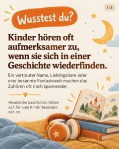 Kinder hören oft aufmerksam zu, wenn sie Geschichten wiederfinden.