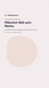 Individuelles Hörgeschenk mit Name und Wunschbotschaft.