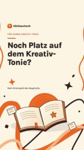 Kreativ-Tonie mit offenen Buch und bunten Elementen bei WarsoWerk.